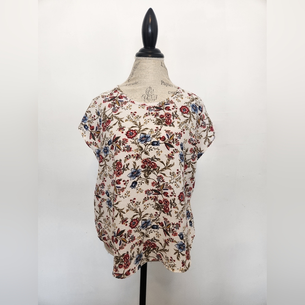 Women's Tiffany & Grey Floral Shirt Size Large